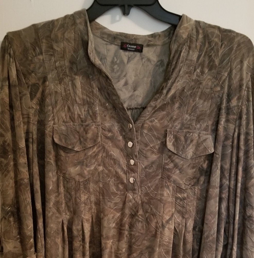 Olive and beige tunic
